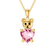 14K Yellow Gold Bear Pendant Necklace