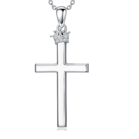 Sterling Silver Cross Pendant Necklace Christian Religious Jewelry Gifts for Anniversary