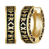 14K Gold Plated Viking  Hoop Earrings for Men