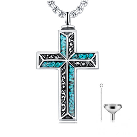 Sterling Silver Cross Hummingbird Cardinal  Rose Sunflower Urn  Necklace for Ashes Cremation Jewelry