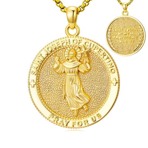 Patron Saint Medal Gold Plated Catholic Pendant Christian Religious Necklace Amulet Jewelry
