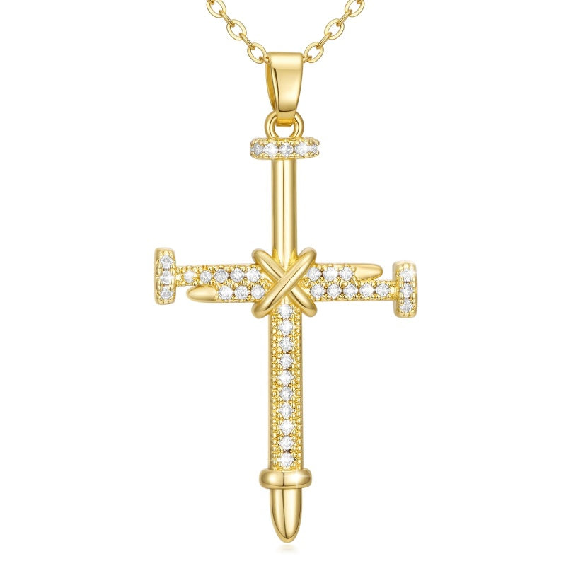 14K Gold Plated Cross Infinity  Pendant Necklace  for Women