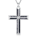 Cross Necklace for Men 925 Sterling Silver Religious Protection Pendant Christian Jewelry Cross Gifts for Men