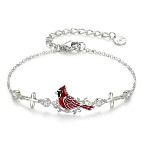 Sterling Silver Dragonfly Butterfly Cardinal Hummingbird Jesus Fish Lotus Daisy Sunflower Rose Faith Cross Bracelet