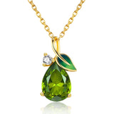14K Gold Plated  Teardrop Birthstone Pendant Necklace Birthday Gifts for Women