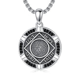 Sterling Silver AA Sobriety Alcoholics Anonymous  Pendant Necklace for Men
