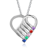 Sterling Silver Personalized  Engraved 2-6 Names Family Pendant Necklace