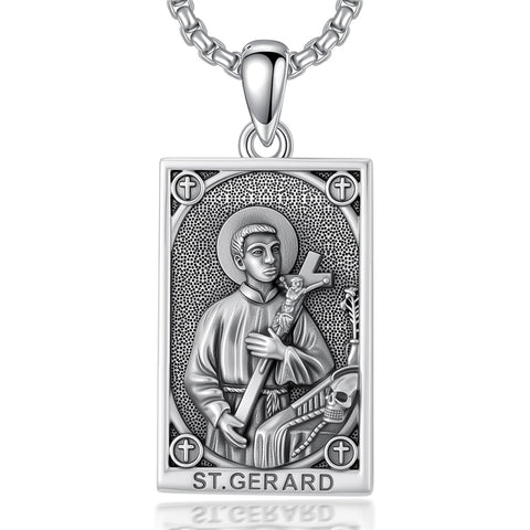 Sterling Silver Saint Anthony Saint Jude Saint Christopher   Saint Michael Amulet Religious Pendant Necklace