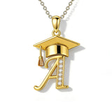 Initial  Graduation 14K Gold Plated Inspiring Grad Pendant Necklace Graduations Jewelry Gifts