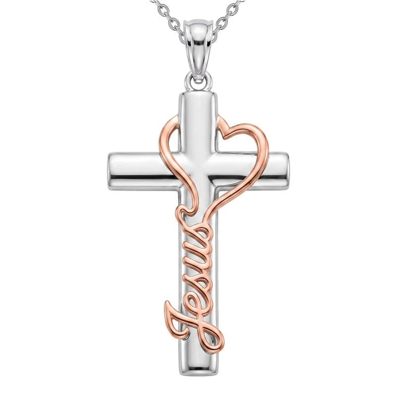 Sterling Silver Cross Pendant Necklace Christian Religious Jewelry Gifts for Anniversary
