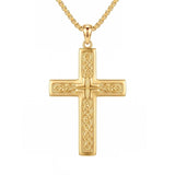 10K 14K 18K Gold Cross Pendant Necklace Religious Jewelry Gifts for Men and Women