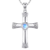 Sterling Silver Cross Pendant Necklace Gift for Anniversary Christmas