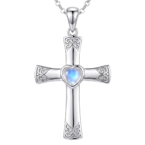 Sterling Silver Cross Pendant Necklace Gift for Anniversary Christmas