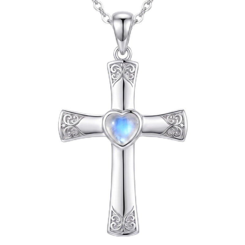 Sterling Silver Cross Pendant Necklace Gift for Anniversary Christmas