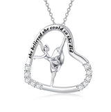 Sterling Silver Ballet Pendant Necklace