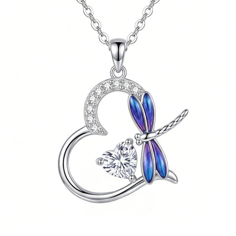 Sterling Silver Heart Bee Dragonfly Butterfly Hummingbird Sunflower Animal Pendant Necklace  Gifts for Christmas