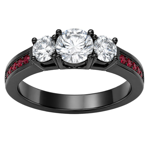 Sterling Silver 10K 14K 18K Gold Custom Engraved Moissanite Engagement Wedding Ring