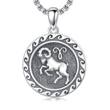 Sterling Silver 12 Zodiac Astrology Horoscope Pendant Necklace