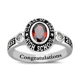 Sterling Silver Personalized Engraved Birthstone Class Ring Graduation Ring