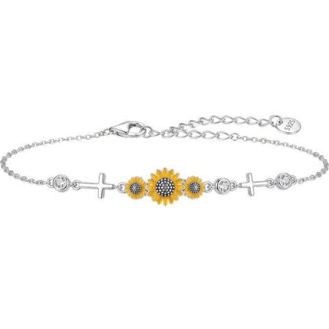Sterling Silver Dragonfly Butterfly Cardinal Hummingbird Jesus Fish Lotus Daisy Sunflower Rose Faith Cross Bracelet