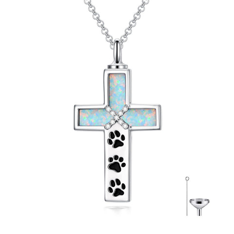 Sterling Silver Abalone Shell Opal Butterfly Dragonfly Tree of Life Pet Paw Cross Urn Necklaces for Ashes