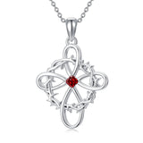 Sterling Silver 12 Birthstones Twisted Cross Necklace for Women