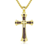 14K Gold Plated Cross Pendant Necklace Protection Jewelry Religious Gift