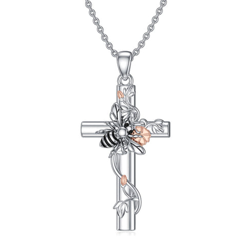 Sterling Silver Cross Bee Hummingbird Butterfly Dove Red Cardinal Pendant Necklace for Her