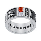 Sterling Sliver Personalied Engraved Birthstone Graduation High School Rings