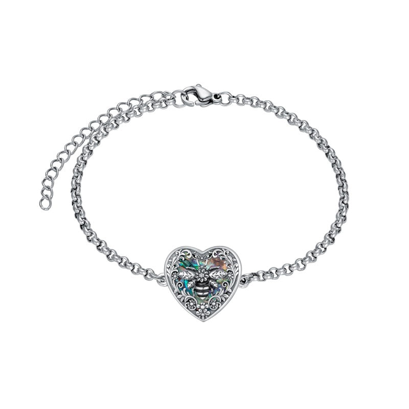 Sterling Silver Heart Urn Bracelet for Ashes Memorial Keepsake Jewelry Gifts for Women