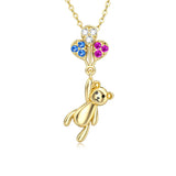 14K Yellow Gold Bear Pendant Necklace