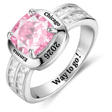 Sterling Silver Personalized Graduation Ring for Class of 2026