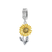 Sterling Silver Sunflower Bead Charms