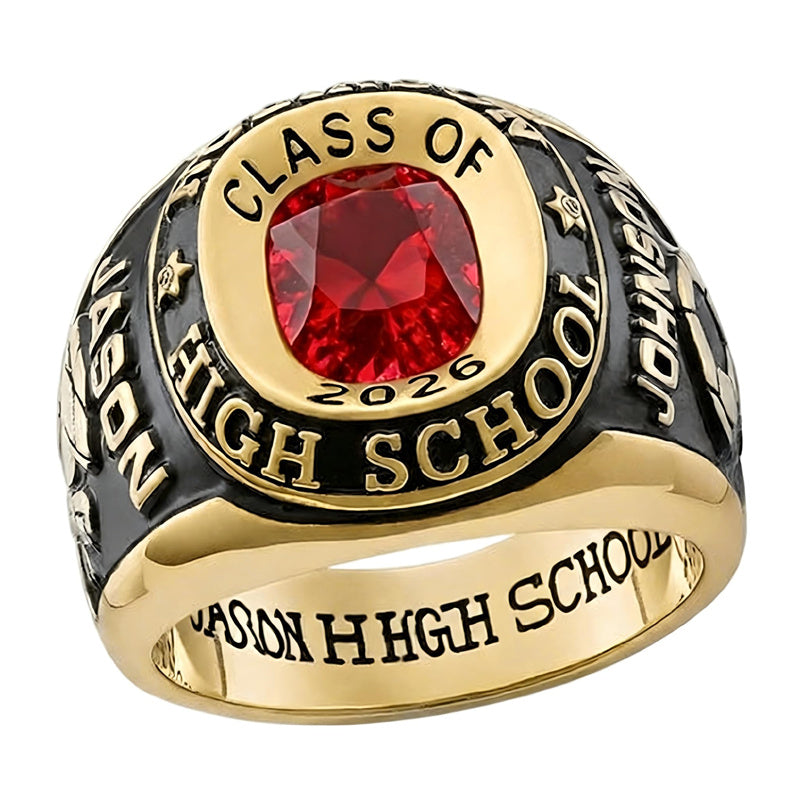 Copper Sterling Silver Custom Birthstone Class Ring for Men