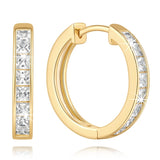 14K Gold Plated Cubic Zircon Hoop Earrings for Women