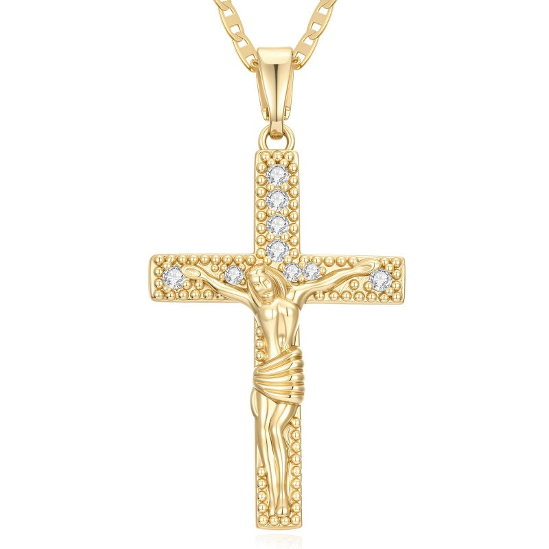 14K Gold Plated Cross Infinity  Pendant Necklace  for Women