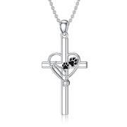 Sterling Silve Veterinary Stethoscope & Cross Pendant Necklace