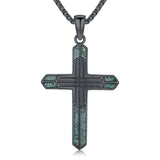 14K Gold Plated Turquoise Cross Pendant Necklace