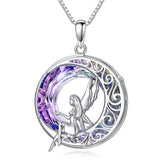 Sterling Silver Crystal Fairy Pendant Necklace