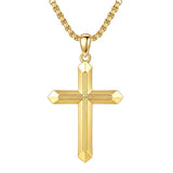 10K 14K 18K Gold Cross Pendant Necklace Religious Jewelry Gifts for Men and Women