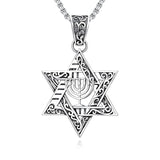 Sterling Silver Star of David Chai Cross Evil Eye Lion of Judah Menorah Tree of Life Protection Pendant Necklace