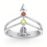 Sterling Silver Personalized Engraved Arrow Ring