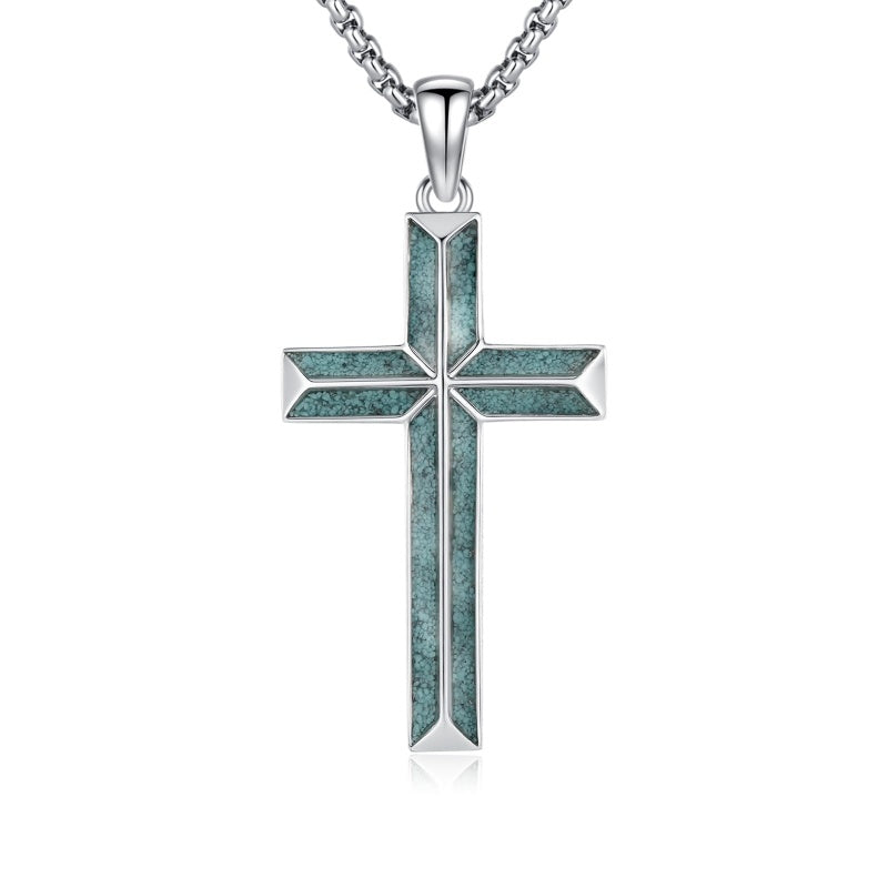 14K Gold Plated Cross Pendant Necklace Protection Jewelry Religious Gift