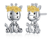 925 Sterling Silver Hypoallergenic Giraffe Stud Earrings  Gifts for women