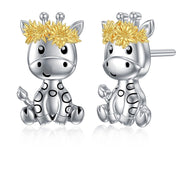 925 Sterling Silver Hypoallergenic Giraffe Stud Earrings  Gifts for women