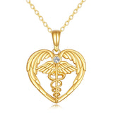 14K Gold Stethoscope Pendant Necklace