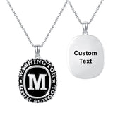 Sterling Silver Personalized Initial High School College University Pendant Necklace Graduation Gift