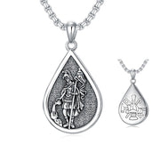 925 Sterling Silver Firefighter Pendant  Necklace  For Men