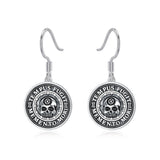 Sterling Silver Memento Mori Dangle Earrings