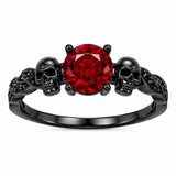 Sterling Silver 10K 14K 18K Gold Personalized Gothic Skull Ring Exquisite Spooky Jewelry for Halloween Lovers